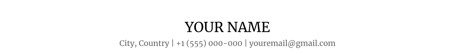 Professional Contact Information Example